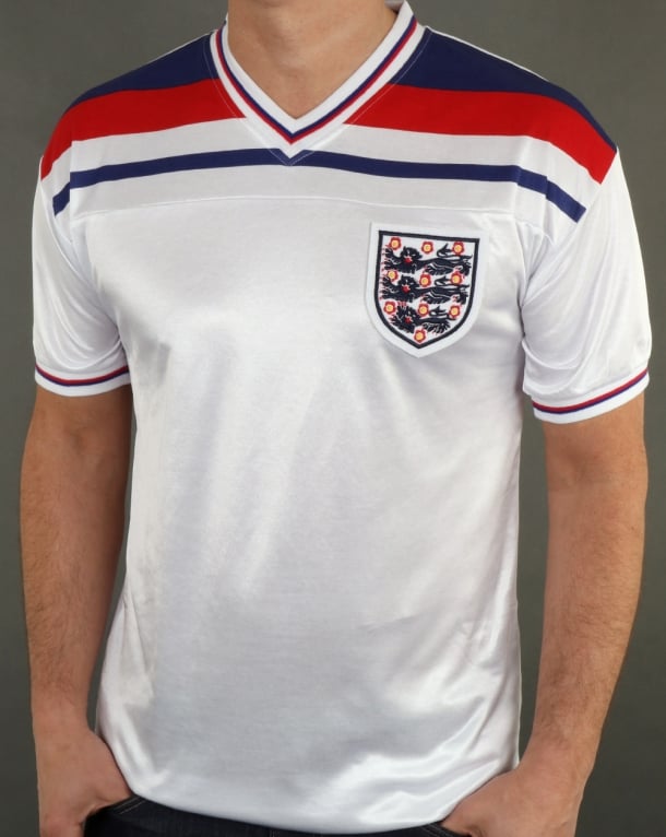 England 1982 Retro Football Shirt White 